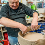 John Higgins at work in his studio 2018